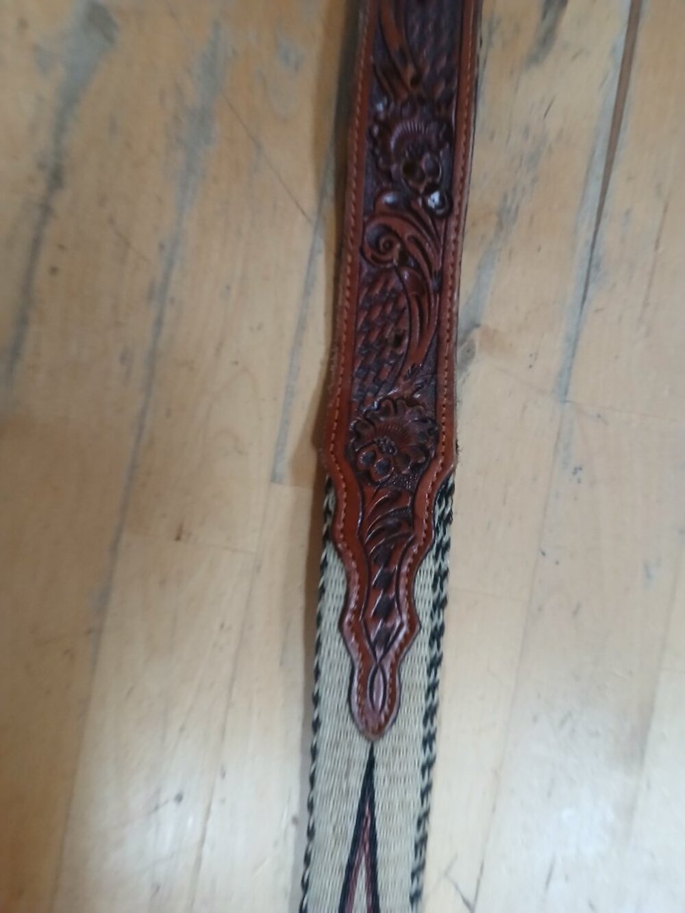 Gorgeous Woven Horse-Hair Leather Cowgirl Belt with Buckle size 28